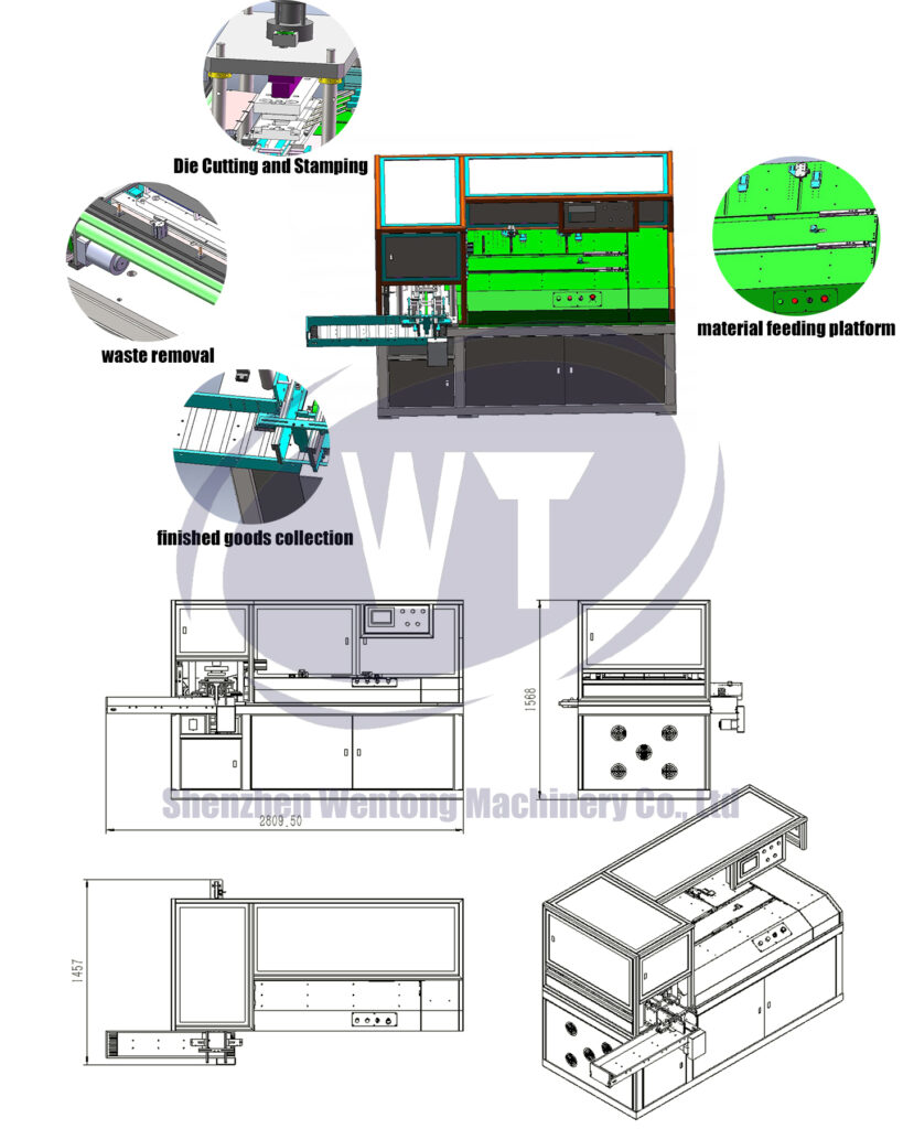 Design sketch of fully automatic card punching machine