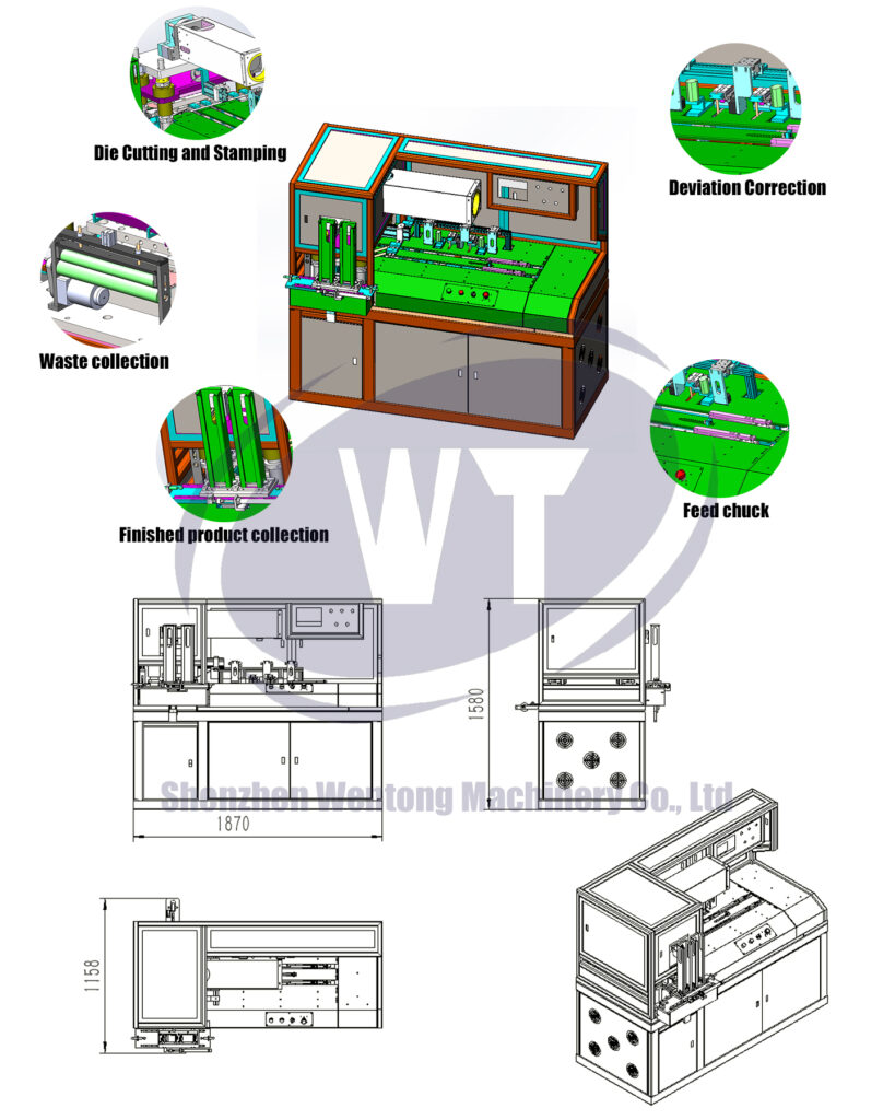 Design sketch of card punching machine